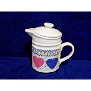 Hearts Delight Collection Milk or Ice Tea Pot w/Lid Vintage